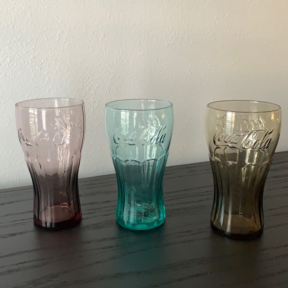 Coke- Coca-Cola Vintage Drinking Glasses - Includes 3